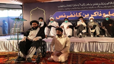 علماء زاکرین پریس کانفرنس: آئی کے ٹرسٹ کے چئیرمین علامہ افتخار حسین نقوی شدیدعلالت کے باوجود کانفرنس میں شریک